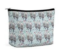 Cmagnifico Trousse de maquillage portable avec fermeture éclair pour un usage quotidien, voyage, Loutre de mer amoureux, Taille unique