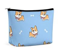 Cmagnifico Trousse de maquillage portable avec fermeture éclair pour un usage quotidien, voyage Motif loup aux yeux verts, Adorable chien corgi gallois., Taille unique