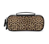 Cmagnifico Trousse de maquillage portable en polyuréthane, motif guépard, trousse de papeterie utilisée comme trousse à crayons pour le bureau et l'école, sac de voyage d'affaires ou petite boîte à