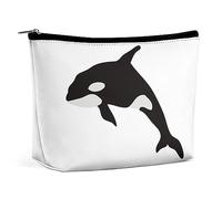 Cmagnifico Trousse de maquillage rétro écossaise, trousse de toilette portable avec fermeture éclair pour un usage quotidien, voyage, Motif baleine., Taille unique