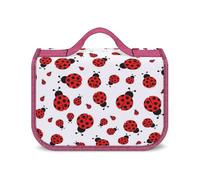 Cmagnifico Trousse de toilette à suspendre, motif coccinelles, trousse de toilette mouchetée, trousse de maquillage imperméable pour voyage, affaires, vacances, Motif coccinelles infini moucheté.,