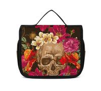 Cmagnifico Trousse de toilette à suspendre, trousse de toilette en marbre clair, trousse de maquillage pour voyage, affaires, vacances, Day of the Dead, 22.5x18.5cm