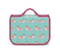 Cmagnifico Trousse de toilette à suspendre, trousse de toilette étanche pour animal de compagnie Corgi et thé au lait, trousse de maquillage pour voyage, affaires, vacances, Cute Corgi Pet and Milk