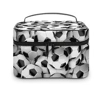 Cmagnifico Trousse de toilette de voyage en cuir style africain patchwork pour femme, Ballon de football, 25x18x15cm