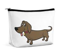 Cmagnifico Trousse de toilette portable avec fermeture éclair pour un usage quotidien, voyage Rouge et noir Buffalo Check, Teckel, Taille unique