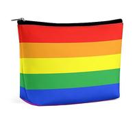 Cmagnifico Trousse de toilette portable avec fermeture éclair pour un usage quotidien, voyage Rouge et noir Buffalo Check, Drapeau arc-en-ciel., Taille unique