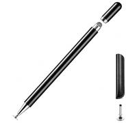 CMARS Stylet pour écrans tactiles, stylet capacitif universel 2 en 1 avec pointes en fibre et disque, capuchon magnétique, pour Nintendo Switch, Android, iPad, Samsung, tablettes, téléphones (noir)