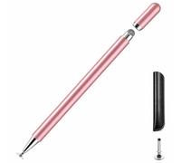CMARS Stylet pour écrans tactiles, stylet capacitif universel 2 en 1 avec pointes en fibre et disque, capuchon magnétique, pour Nintendo Switch, Android, iPad, Samsung, tablettes, téléphones (rose)