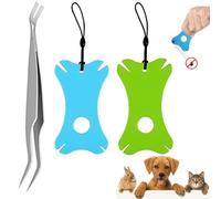 CMBXAQ Lot de 2 cartes à tiques avec loupe - Avec 1 pince à tiques en acier inoxydable - Pour enfants, enfants, chiens et chats