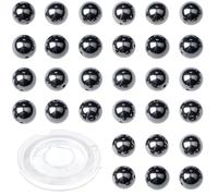 CMBYN Lot de 200 perles rondes en pierre naturelle - Hématite noire - 4 mm - Pierre précieuse en vrac - Taille du trou : 1 mm - Perles lisses pour bracelet, collier, boucles d'oreilles (hématite