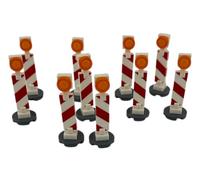 CMC imports Lot de 10 lampes d'avertissement pour chantiers de construction - 5 lampes à gauche et 5 à droite - Accessoires de ville compatibles avec 50 pièces