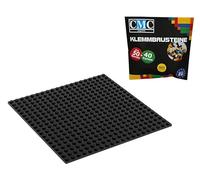 CMC imports Plaque de construction - 20 x 20 picots - Bloc de construction - Plaque de base City Basepalte modulaire - Construction des deux côtés - 34 couleurs différentes (noir/650)