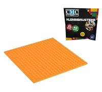 CMC imports Plaque de construction 20 x 20 picots - Blocs de construction - Plaque de base - Colonne de base - Modulaire - Construction des deux côtés - 34 différentes couleurs (clair - orange/150)