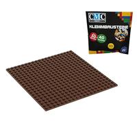 CMC imports Plaque de construction 20 x 20 picots - Blocs de construction - Plaque de base - Colonne de base - Modulaire - Construction des deux côtés - 34 couleurs disponibles (foncé - marron/071)