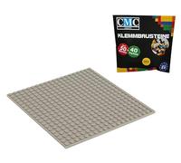 CMC imports Plaque de construction 20 x 20 picots - Blocs de construction - Plaque de base - Colonne de base - Modulaire - Construction des deux côtés - 34 différentes couleurs (gris/280)