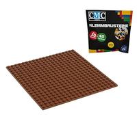 CMC imports Plaque de construction 20 x 20 picots - Blocs de construction - Plaque de base - Colonne de base - Modulaire - Construction des deux côtés - 34 couleurs différentes (marron/090)
