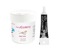 CMC Tylos en poudre 35 g + Stylo de glaçage noir Scrapcooking