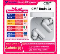CMF Buds 2a Global Verison 42dB annulation active intelligente du bruit Bluetooth 5.4 CMF par Nothing Buds 2a Dark Grey