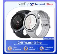 CMF Watch 3 Pro Smartwatch 1,43 pouces AMOLED, batterie 13 jours, double GPS, appels Bluetooth avec suppression du bruit AI, fréquence cardiaque Dark Grey