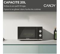 CMG20TNMB Micro-ondes Gril CANDY Moderna 20L 700W - Gril 900W - UI mécanique 6 niveaux de puissance - Fonction Décongélation poids