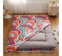 CMHYBS 100% Coton Housse De Matelas pour Japonais Matelas Futon, Taille Réelle Housse De Protection pour Traditionnel Sol Matelas Futon,avec Double Fermeture éclair(Size:90x190cm,Color:D)