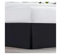 Cmis Kbei Cache-sommier plissé sur mesure en tissu résistant au rétrécissement et à la décoloration - 35,6 cm de hauteur (sans plate-forme) (noir, 160 x 200 x 35 cm)