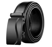 Cmis Kbei Ceinture en cuir PU grande taille en alliage de métal boucle automatique marque design de luxe ceintures pour hommes sangle masculine, 1 couleur, 140 cm