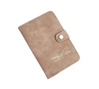 Cmis Kbei Étui de passeport étanche en cuir PU pour cartes de crédit - Joli carnet de passeport pour femme/homme, marron clair, Taille unique
