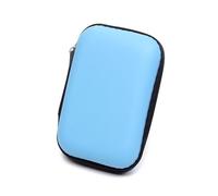 Cmis Kbei Lot de 2 mini sacs portables pour écouteurs, porte-monnaie, étui de transport, étui pour carte mémoire, organisateur de câbles, accessoires pour casque, bleu clair, Taille unique