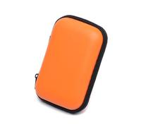 Cmis Kbei Lot de 2 mini sacs portables pour écouteurs, porte-monnaie, étui de transport, étui pour carte mémoire, organisateur de câbles, accessoires pour casque, Orange, Taille unique