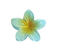 Cmis Kbei Lot de 4 épingles à cheveux en forme de fleur de plumeria en acrylique nacré de 8 cm pour femme (bleu clair)