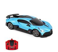 CMJ RC Cars Bugatti Divo Blue Voiture télécommandée 1:24 sous Licence Officielle Échelle 1:24 Feux de Travail 2,4 GHz