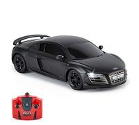 CMJ RC Cars Télécommande Supercar Gamme Lumières LED, 2.4GHZ Course 10 Ensemble - Audi R8 GT Noir Mat, 1:24 Scale
