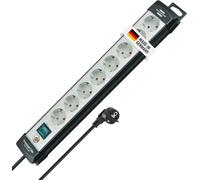 CMJAAGUR-1951580101 - Base Múltiple Premium-Line Gris Claro/Negra Con Varias Posibilidad De Instalación Y Fijación (8 Tomas Y 5 M)[M62]