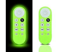 CMJAAGUR-2 Pack Glow In The Dark Google Tv Remote Case Silicone Cover Protector For Google Tv Hd 2022/4K 2020, Smart Tv Voice Remote, Bright Green[M1779]