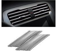 Cmjaagur-20 Pcs Bande Décorative Pour Climat Ur De Voiture, Accessoires Intérieurs De Voiture, Multicolore Bande Décorative Pour La Plupart Des Bouches D'aération (Argent)[M30]