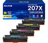 CMJAAGUR-207X 207A Cartouche De Toner Compatible Pour 207X 207A Pour Color Laserjet Pro Mfp M283Fdw M283Fdn M282Nw M255Dw M255Nw W2210A W2210X W2211X W2212X W2213X Noir Cyan Jaune Magenta Lo[M736]