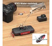 CMJAAGUR-28 Slots Water-Resistant Sd Msd Memory Card Holder Storage Case Protector Wallet For 4 & 8 Sd Sdhc Sdxc & 16 Tf Micro Sd Cards, With Carabiner + Card Tray Removal Eject Pin Key[M865]