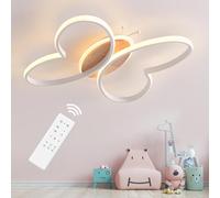 Cmjaagur-38cm Lampe De Chambre D'enfant Plafond, 40w Led Lampe De Plafond Chambre D'enfant Avec Télécommande Avec Fonction Veilleuse, Papillon Lampe De Plafond Pour Chambre D'enfant (Blanc)[M2080]
