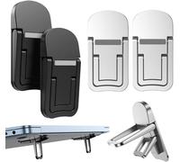 CMJAAGUR-4 Pièces Rehausseurs De Clavier Portables, Auto-Adhésifs, Invisible, Pliables, Antidérapant En Silicone, Compatible (Noir, Argent)[M2303]