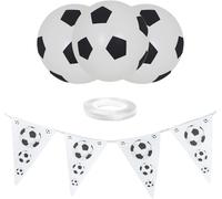 Cmjaagur-40 Ballons De Football Imprimés, 2 Rubans Pour Ballons Et 1 Drapeau De Train, Ballons En Latex, Ballons De Football En Latex, Décoration De Fête À Thème, Accessoires De Coupe Du Mon[M988]