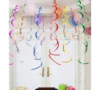 CMJAAGUR-48 Pièces Décoration Tourbillon À Suspendre, Serpentins En Spirale Multicolores Décorations De Fête, Tourbillon Suspendu Au Plafond En Pour Noël Décorations Plafond Mariage D'Annive[M170]