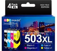 CMJAAGUR-503Xl Compatible Cartouches D'Encre Pour 503 503Xl 503 Xl Pour Workforce Wf-2960Dwf Wf2965Dwf Pour Expression Home Xp5200 Wf 2960 Wf 2965 (Noir, Cyan, Magenta, Jaune, 4-Pack)[M1110]