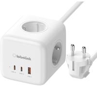 CMJAAGUR-6 En 1 Cube Rallonge Multipr , 3 Pr S Ac, 65W Gan Chargeur Rapide Multiple Avec 2 Usb C Et 1 Usb A Pr Multiple Avec Interrupteur Pour Maison, Cuisine, Bureau, Tressé Câble- 1.5 Mètr[M1235]