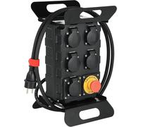 CMJAAGUR-60427 Coffret De Chantier 16A, 5 Pr S França S Ip44 16A, Avec Disjoncteur Différentiel 30Ma Et Bouton Poussoir D'Arrêt, Cable H07Rn-F 3G2.5Mm Longueur 2M[M763]