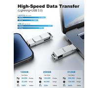 CMJAAGUR-931Gb Clé Usb Pour Iphone Certifiée Mfi Lightning Clé Usb Photostick Pour Iphone Clé Mémoire Externe Pour Iphone Photos Stockage Fonctionne Avec Ios Ipad Mac Et Pc Clé Usb Pour Ipho[M1253]