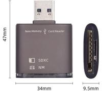 CMJAAGUR-Adaptateur 2 En 1 Nano Memory Card Et Carte Sd Vers Usb 3.0 Plug & Play[M935]