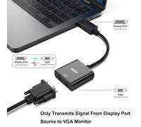 CMJAAGUR-Adaptateur Displayport Vers Vga,Dp Vers Vga Plaqué Or (Mâle Vers Femelle) Compatible Pour Lenovo, Dell, , Asus,Lot De 5[M2903]