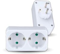 CMJAAGUR-Adaptateur Multipr Double Murale - 2 Pr S - Bloc Multipr S Avec Pr S 16A Shuko Pour Maison, Bureau, Magasin, Garage - 250V - Compact Et Pratique - Électrique - Blanc[M277]