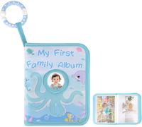 Cmjaagur-Album Photo Commémoratif De 10 X 15 Cm Avec Crochet, Livre De Souvenirs « My First Family », Souvenir En Tissu Doux, Petit Album Avec Poche À 17 Pages Pour Famille, Anniversaire, Ca[M759]